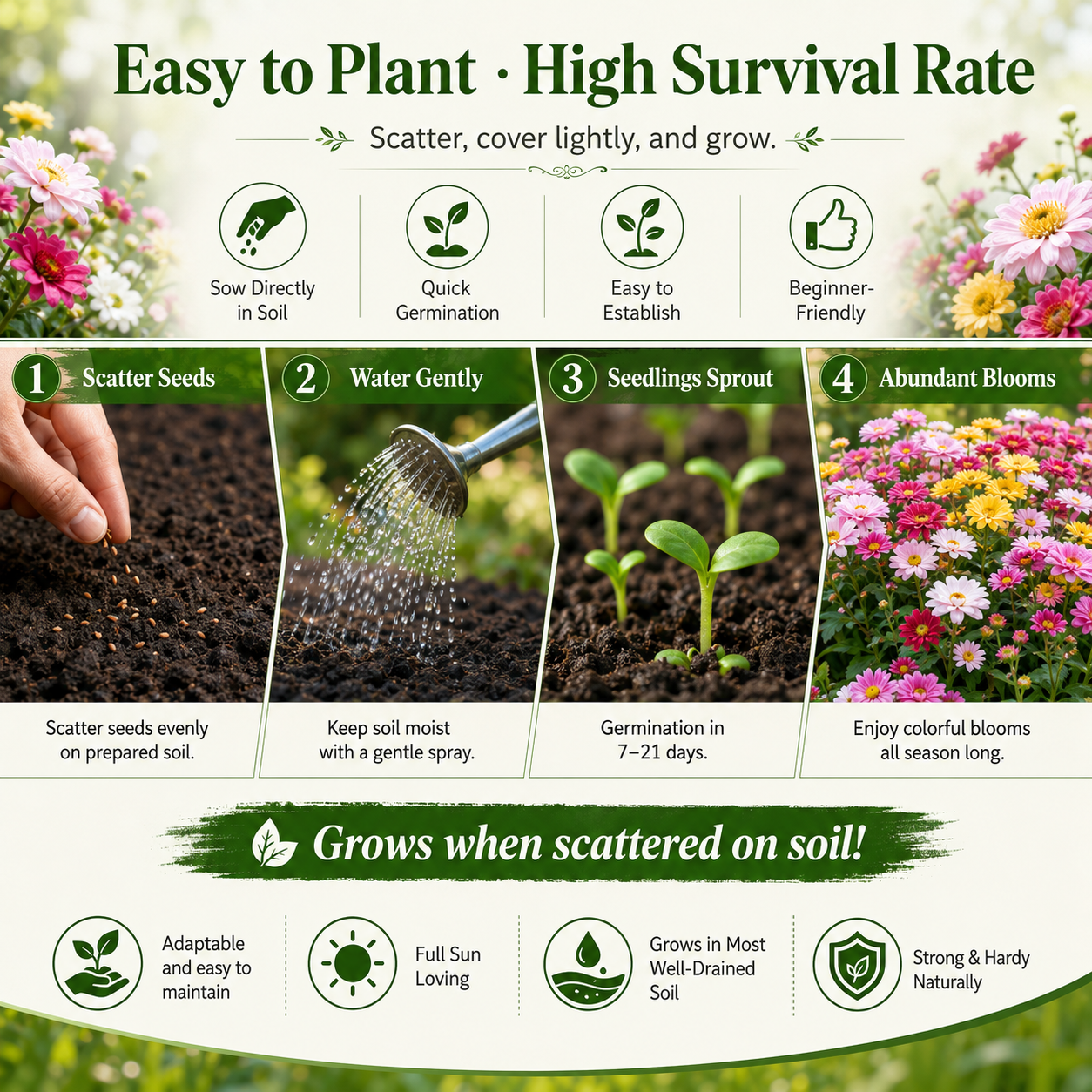 🌼 Summer Pyrethrum Insect-Repellent Seeds – Grow Colorful Flowers That Repel Mosquitoes, Flies & Garden Pests 🦟✨-DW