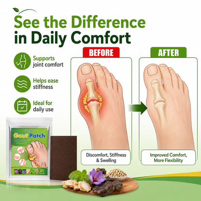 🦶 Gout Relief Foot & Joint Patch – Targeted Herbal Comfort for Toes, Feet, Bunion-Prone Areas & Daily Joint Care 🌿✨-DW
