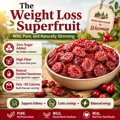 🍒 Wisconsin Wild Dried Cranberries-Your Guilt‑Free Weight Loss Companion!-Q1