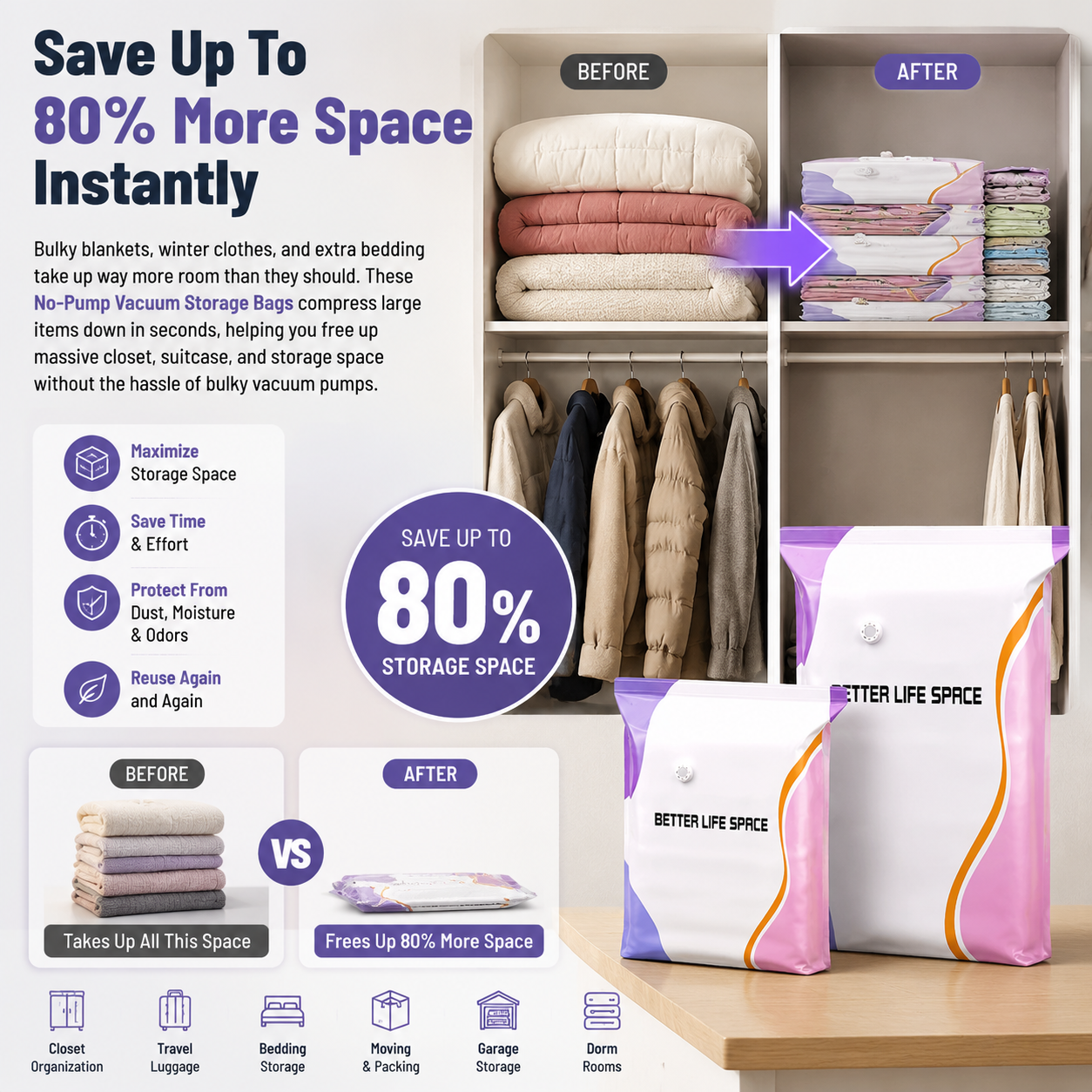 👕No-Pump Large Vacuum Storage Compression Bags-Q1