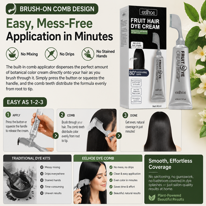 🌿 New Botanical Essence Hair Dye Comb-Chemical‑Free, Safe, and Effective-Q1