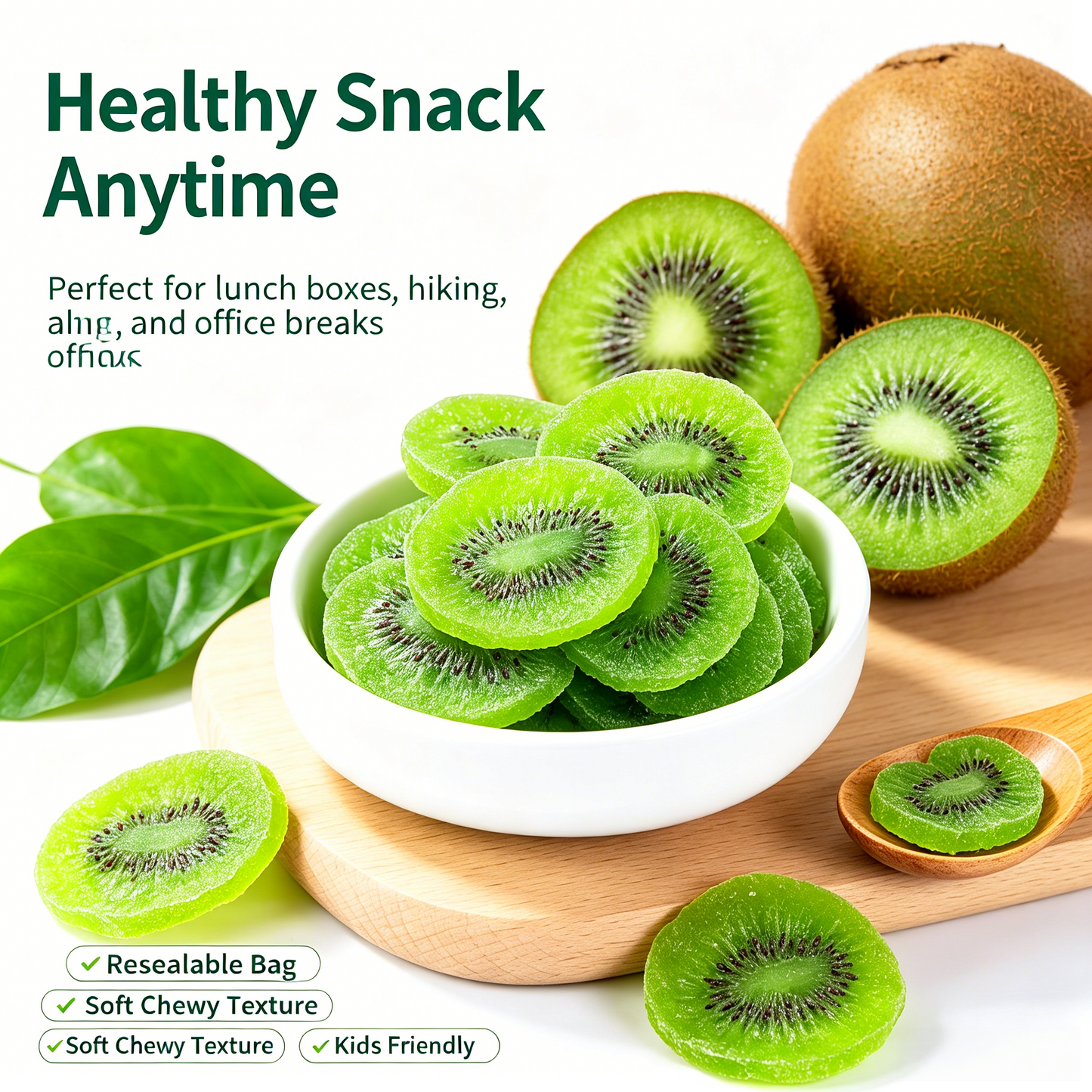 🥝 Vitamin C-Rich Dried Kiwi Slices – High-Fiber Slim Snack for Digestion, Craving Control & Daily Wellness-DW