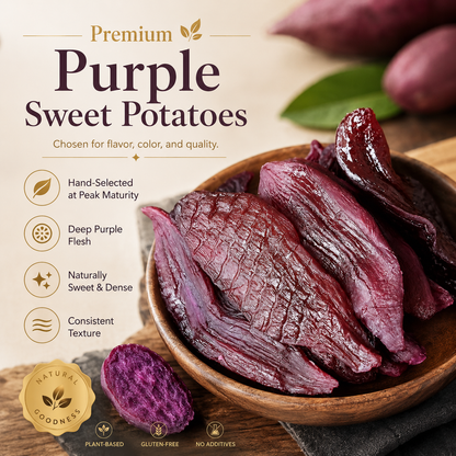 🍠 Natural Purple Sweet Potato —9X Steamed & Sun-Dried, No Sugar Added, Soft, Sweet & Diabetic-Friendly-Q1