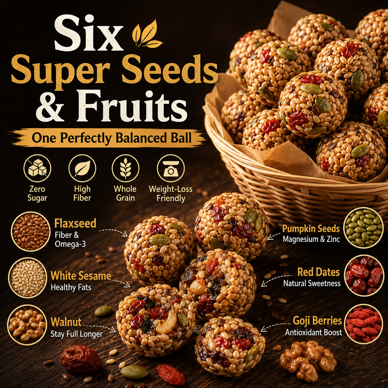 🌰 Flax & Sesame Balls — No Sugar. Whole Grains. Pure Energy-Q1