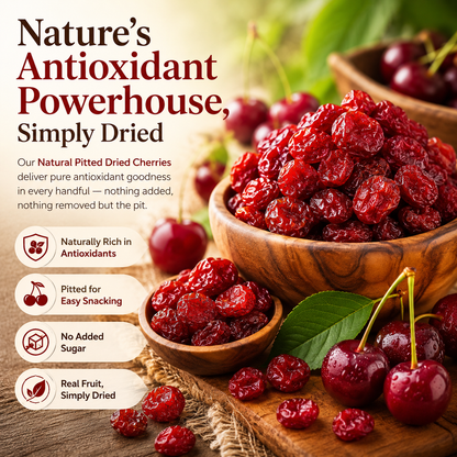 🍒 Natural Pitted Dried Cherries — High Fiber, Zero Sugar, Pure Antioxidant Goodness-Q1