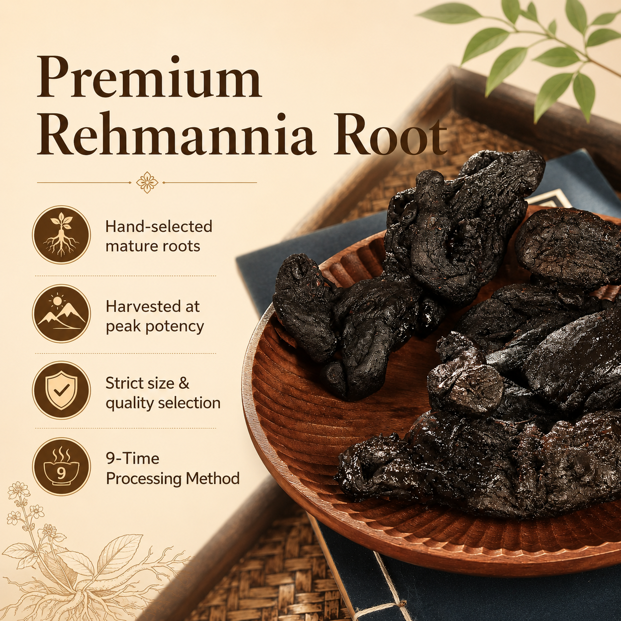 9X Prepared Rehmannia Root | Natural Blood Sugar & Metabolic Support Tonic-Q1