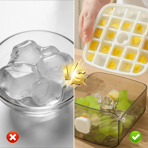 🧊 Handled Press-Type Double-Layer Ice Cube Tray – 48-Cube Fast Release Ice Maker with Storage Box, Lid & Tongs -DW