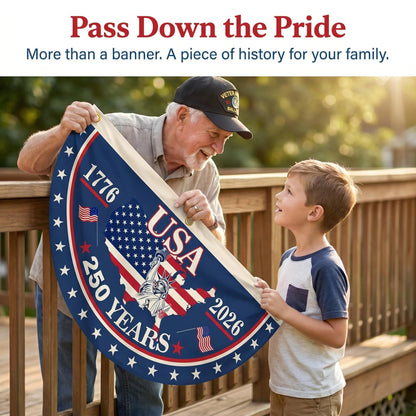 🗽USA 250th Anniversary Flag Half Round Banner🦅-QE