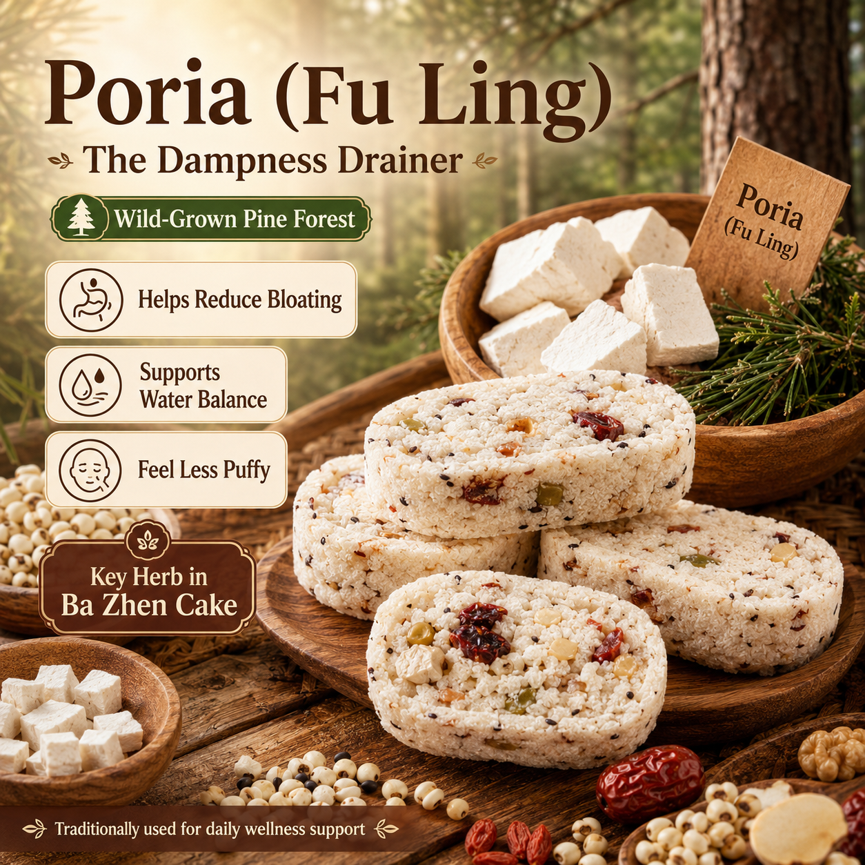 🌿 Ba Zhen Cake — 8‑Herbal Traditional Cake for Digestive Health & Daily Wellness-Q1