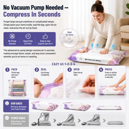 👕No-Pump Large Vacuum Storage Compression Bags-Q1