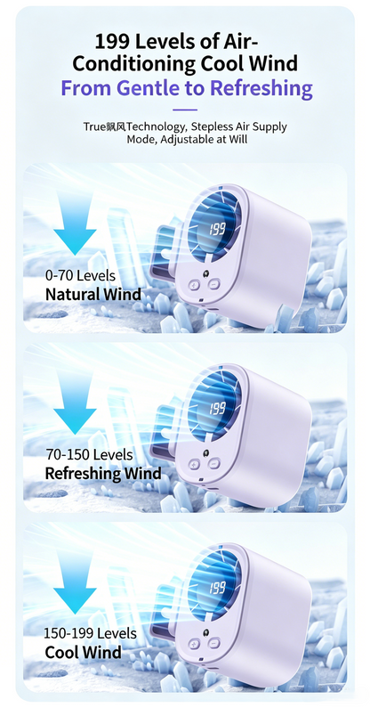 💨 Turbo High-Speed Mini Fan | Powerful airflow in a compact fan — available in White, Black & Purple-DW