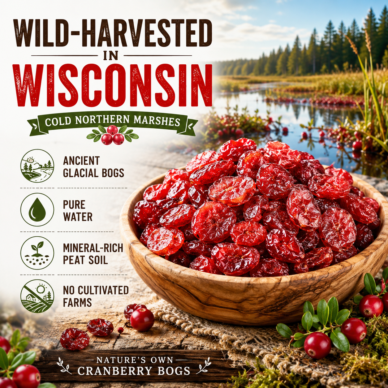 🍒 Wisconsin Wild Dried Cranberries-Your Guilt‑Free Weight Loss Companion!-Q1