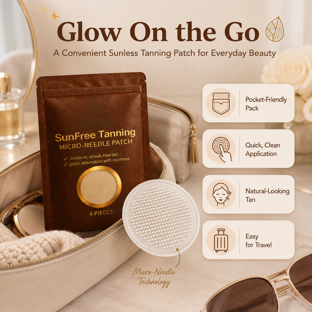 ☀️ Sunless Tanning Micro-Needle Patch – Natural Bronze Glow - DW