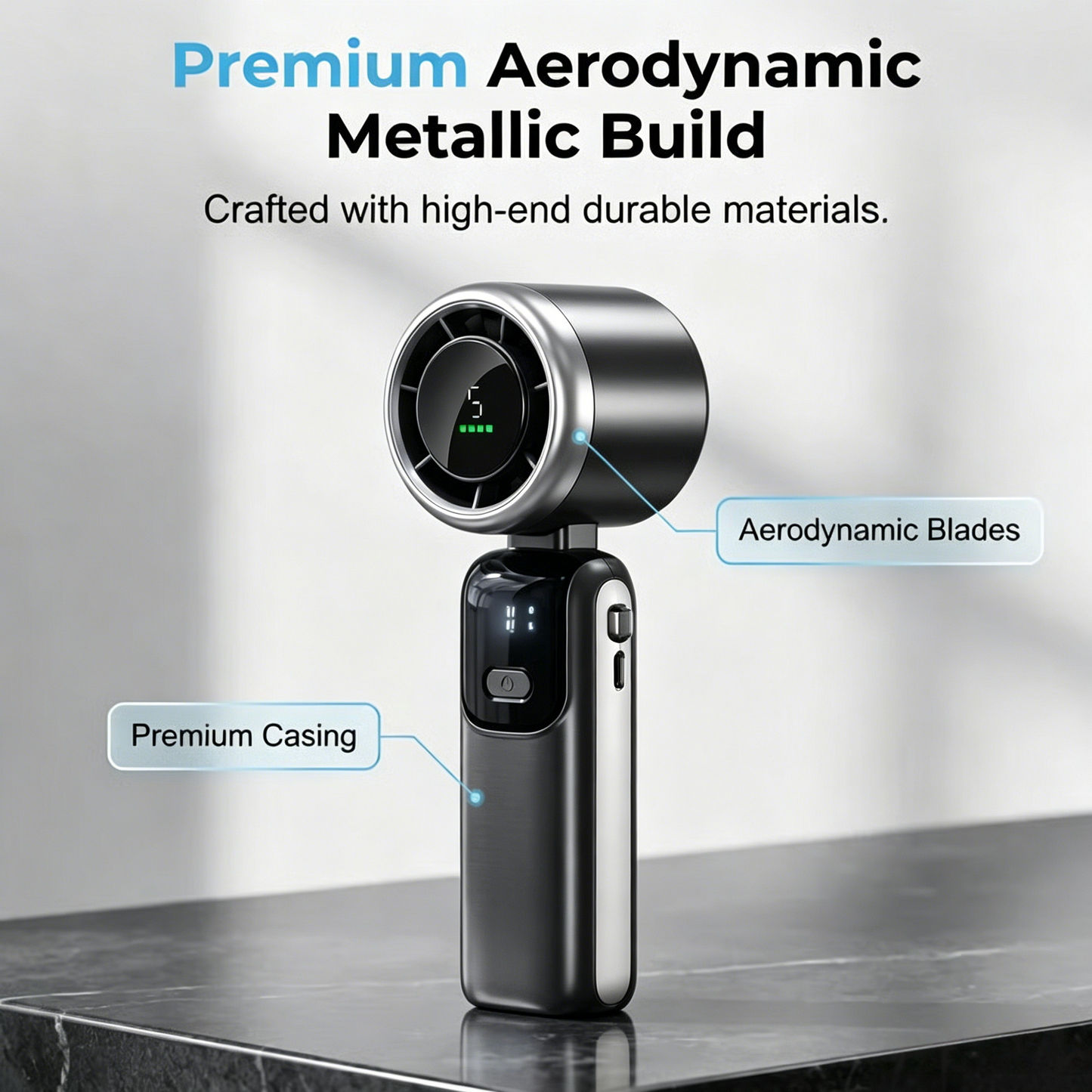 🌪️ Portable High-Speed Handheld Fan with Ice Cooler – ❄️Ultra Powerful Rechargeable Cooling Fan for Instant Summer Relief -FX