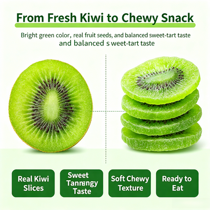 🥝 Vitamin C-Rich Dried Kiwi Slices – High-Fiber Slim Snack for Digestion, Craving Control & Daily Wellness-DW