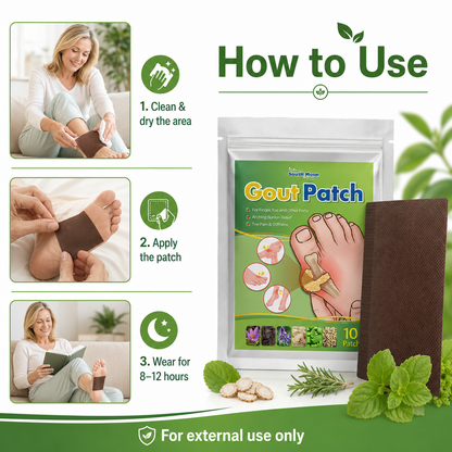 🦶 Gout Relief Foot & Joint Patch – Targeted Herbal Comfort for Toes, Feet, Bunion-Prone Areas & Daily Joint Care 🌿✨-DW