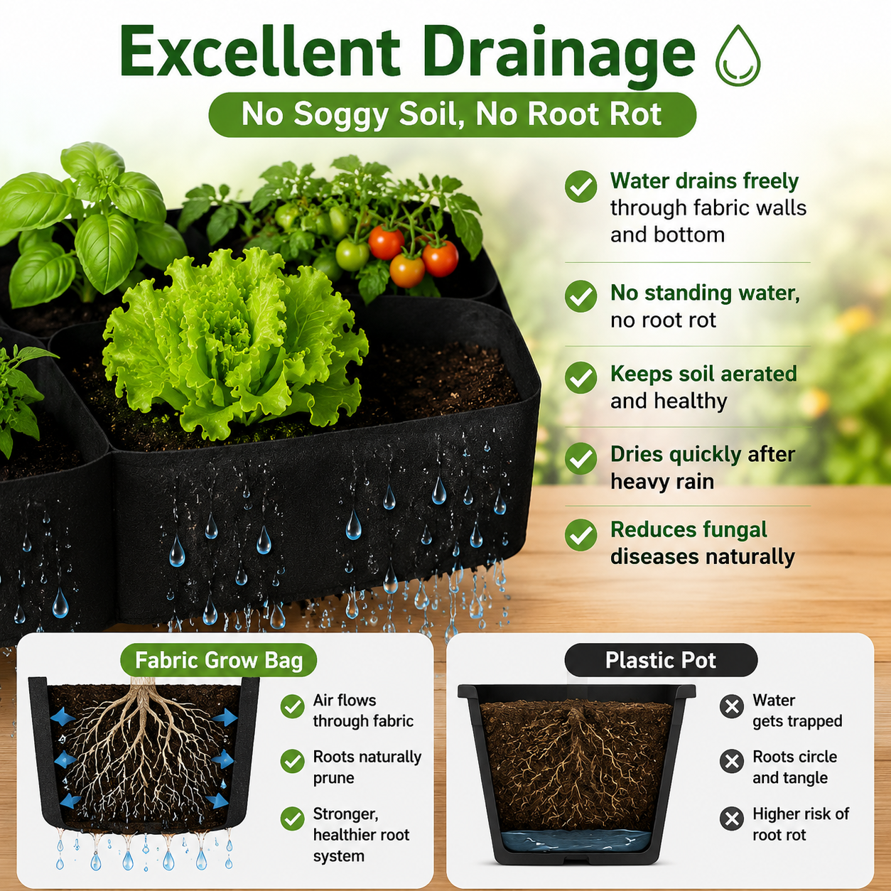 🌱 Divided Fabric Grow Bags — One Bag, Eight Plants, Zero Root Tangles-Q1