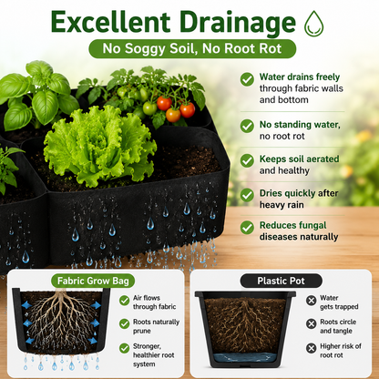 🌱 Divided Fabric Grow Bags — One Bag, Eight Plants, Zero Root Tangles-Q1