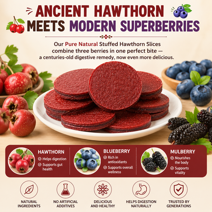 🌿Pure natural 🫐blueberry and 🍇mulberry stuffed 🍒hawthorn slices-Q1
