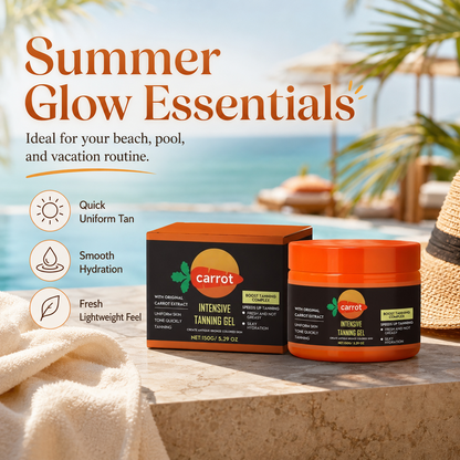 🥕 Carrot Glow Intense Tanning Gel – Natural Tan Accelerator with Carrot Oil & Coconut Oil -DW