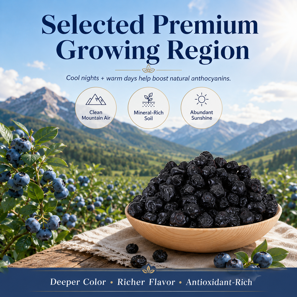🫐 Natural Dried Blueberries — Daily Eye Care for Seniors. Sugar‑Free, High Fiber, Soft & Chewy!-Q1