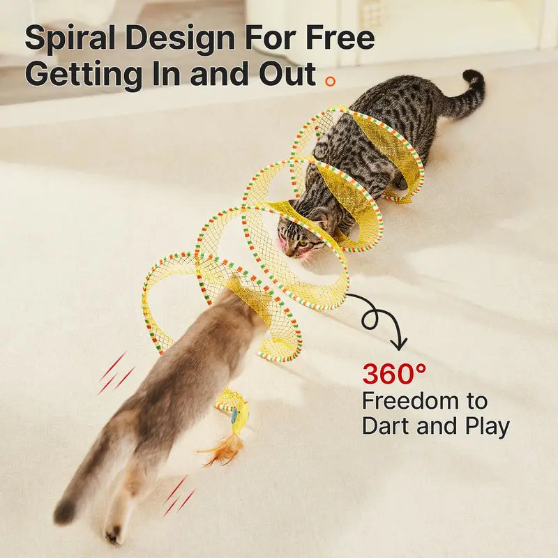 🐱 Rainbow Cat Hunting Tunnel Toy Set - DW