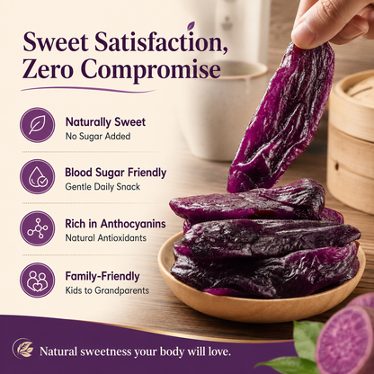 🍠 Natural Purple Sweet Potato —9X Steamed & Sun-Dried, No Sugar Added, Soft, Sweet & Diabetic-Friendly-Q1