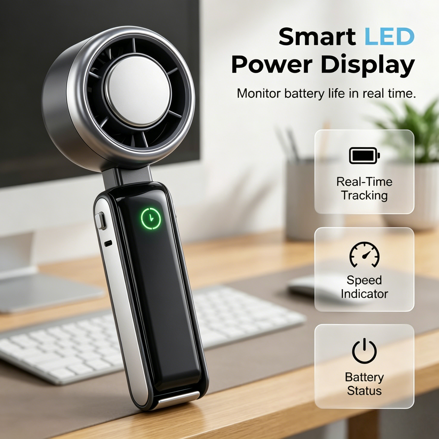 🌪️ Portable High-Speed Handheld Fan with Ice Cooler – ❄️Ultra Powerful Rechargeable Cooling Fan for Instant Summer Relief -FX