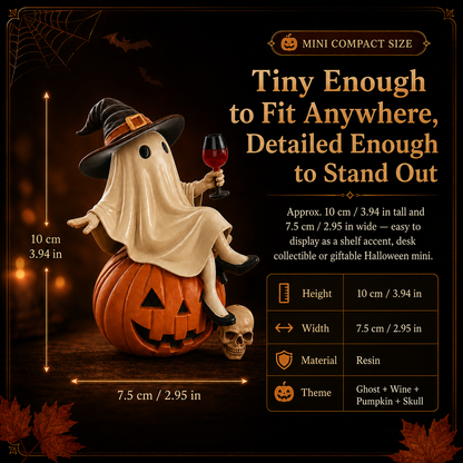 👻 Ghost Witch Wine Statue – Funny Halloween Resin Figurine for Spooky Home, Bar & Party Decor 🎃🍷-DW