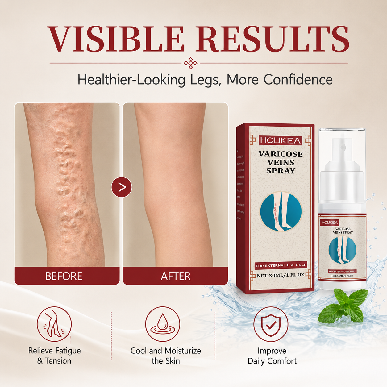 🦵 Varicose Veins Leg Care Spray – Herbal Cooling Spray for Tired, Heavy Legs, Spider Vein Appearance & Daily Leg Comfort 🌿✨-DW