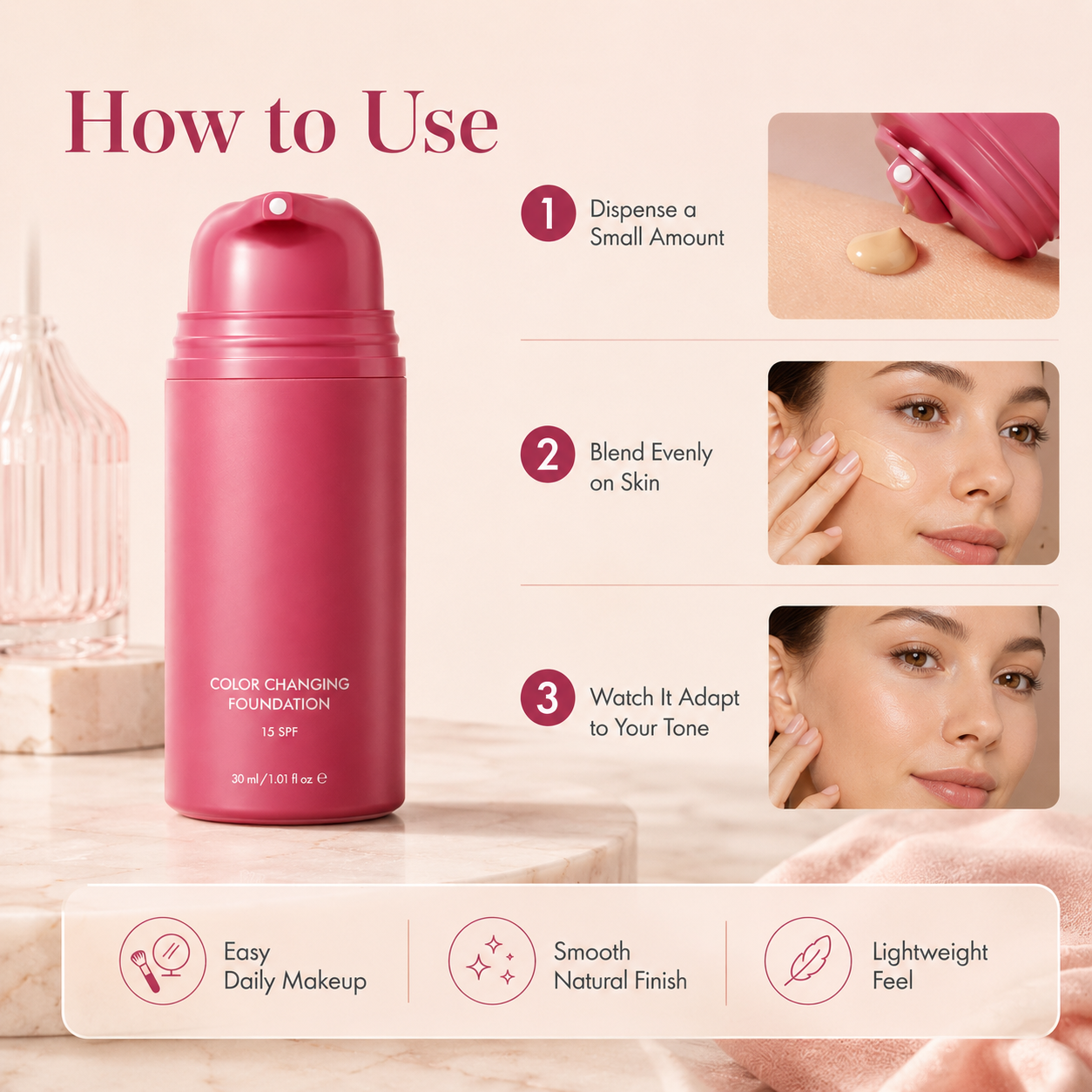 🌡️ Natural Shade Temperature-Adjusting Foundation -DW