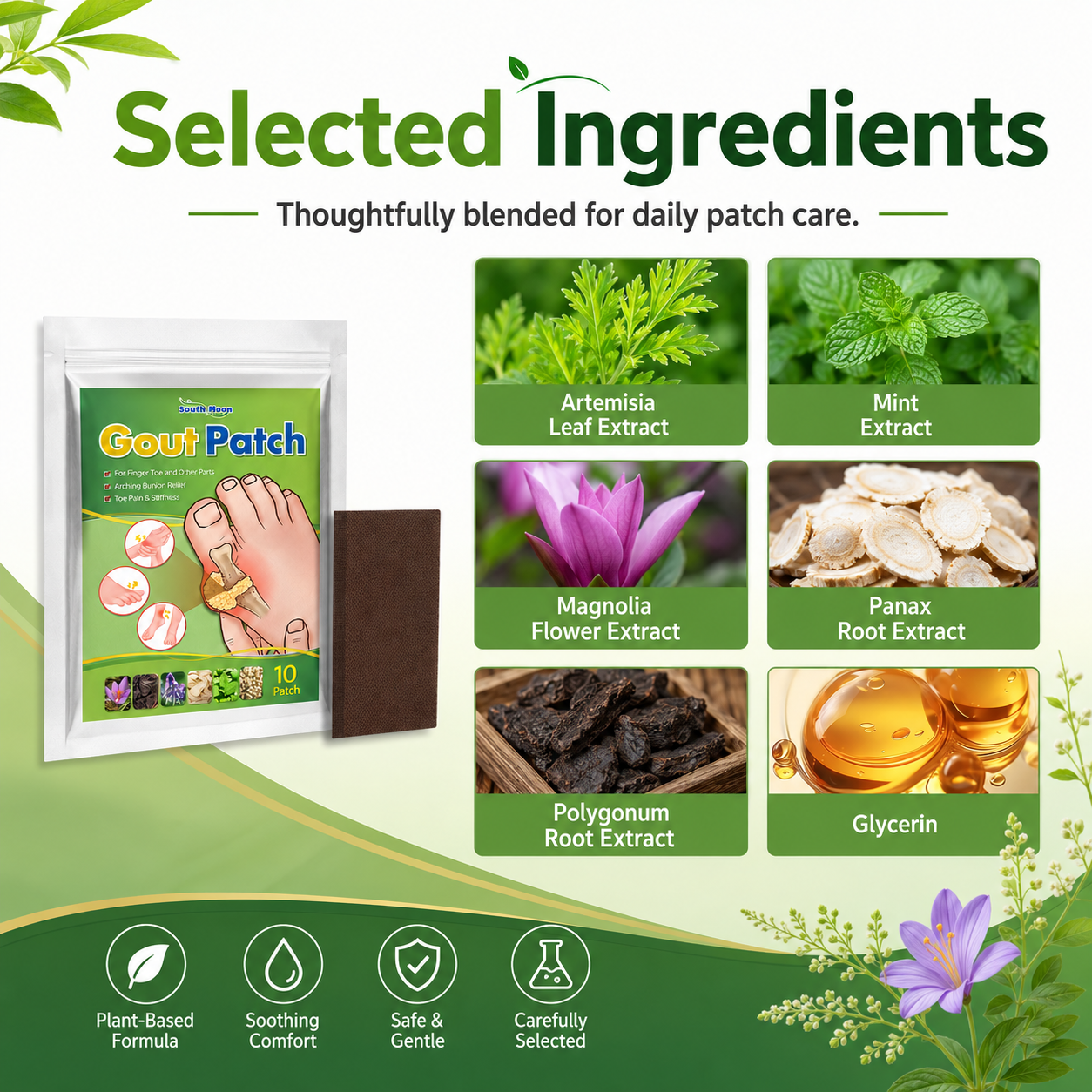 🦶 Gout Relief Foot & Joint Patch – Targeted Herbal Comfort for Toes, Feet, Bunion-Prone Areas & Daily Joint Care 🌿✨-DW