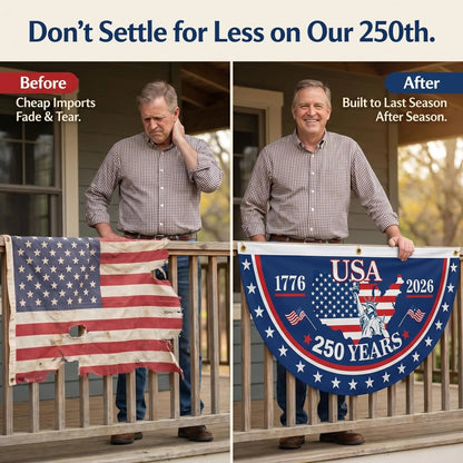 🗽USA 250th Anniversary Flag Half Round Banner🦅-QE