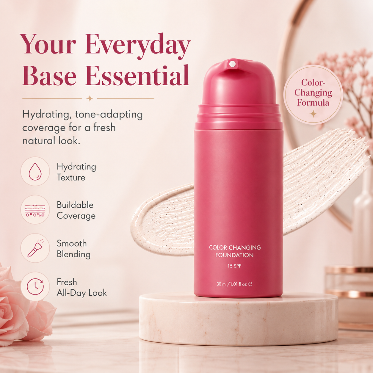 🌡️ Natural Shade Temperature-Adjusting Foundation -DW