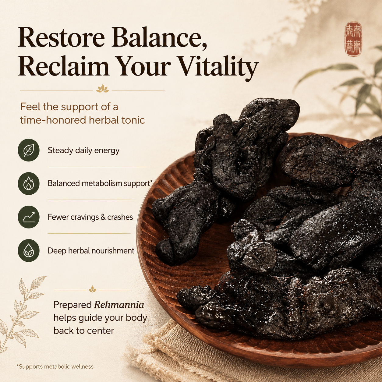 9X Prepared Rehmannia Root | Natural Blood Sugar & Metabolic Support Tonic-Q1