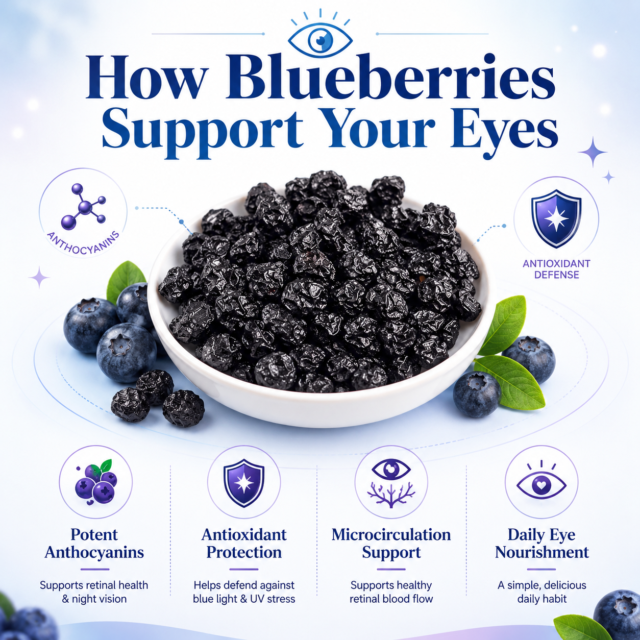 🫐 Natural Dried Blueberries — Daily Eye Care for Seniors. Sugar‑Free, High Fiber, Soft & Chewy!-Q1
