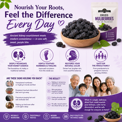 🌱 Sugar‑Free Mulberry Dried Fruit — Supports Kidney Health, Soothes Numbness, Safe for the Whole Family-Q1