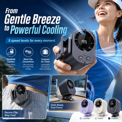 💨 Turbo High-Speed Mini Fan | Powerful airflow in a compact fan — available in White, Black & Purple-DW