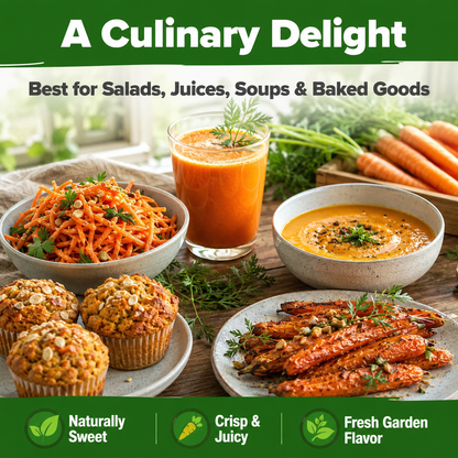 🥕 Sweet Crunch Carrot Seeds – Four-Season Planting for Crisp, Juicy Homegrown Carrots 🌱✨-DW