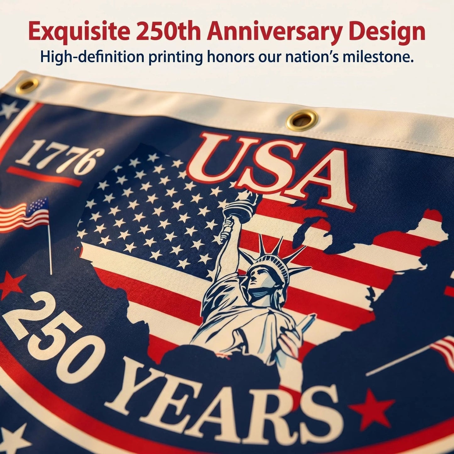 🗽USA 250th Anniversary Flag Half Round Banner🦅-QE