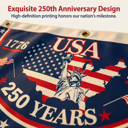 🗽USA 250th Anniversary Flag Half Round Banner🦅-QE