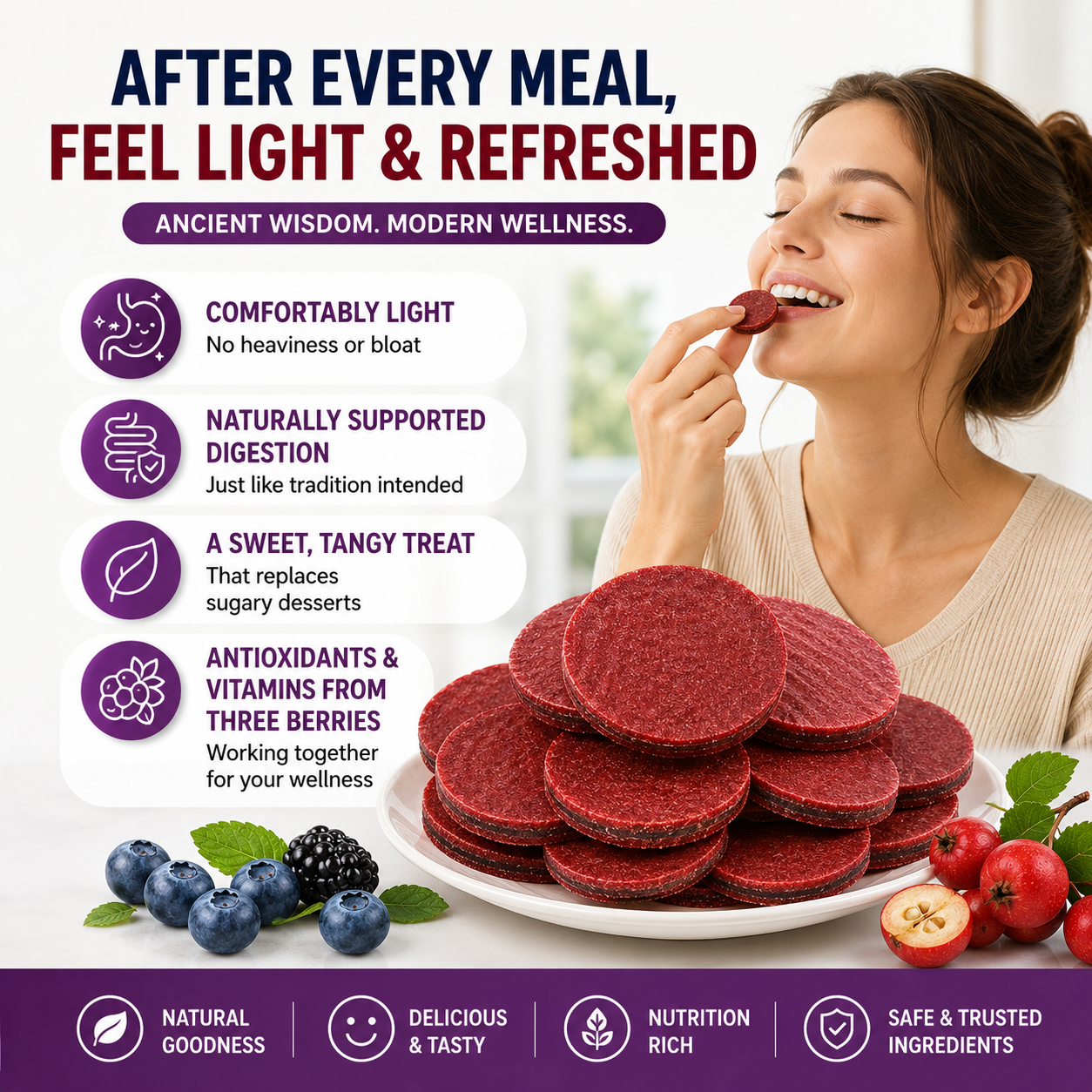 🌿Pure natural 🫐blueberry and 🍇mulberry stuffed 🍒hawthorn slices-Q1