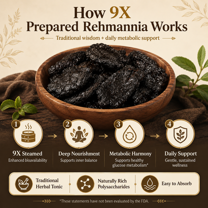 9X Prepared Rehmannia Root | Natural Blood Sugar & Metabolic Support Tonic-Q1