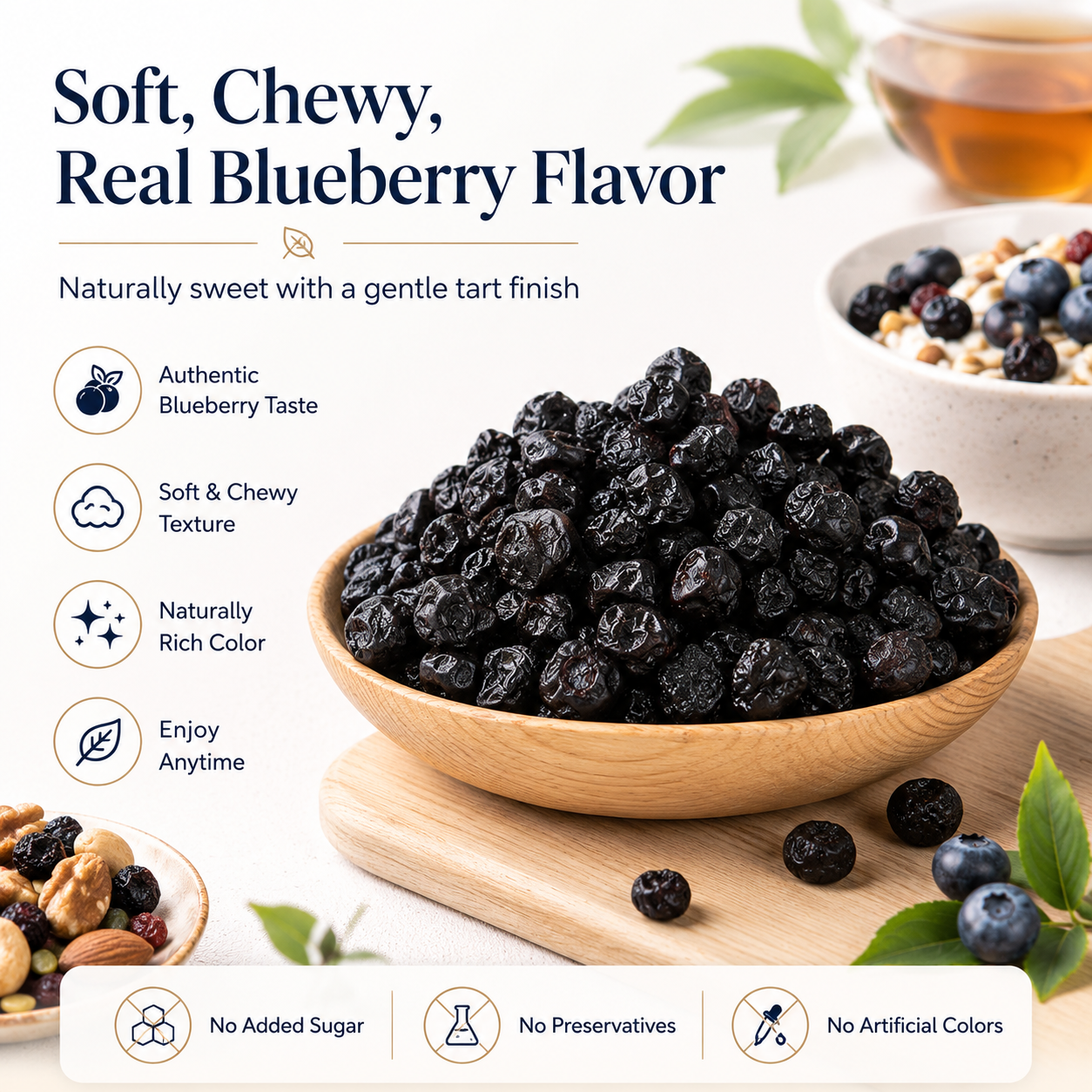 🫐 Natural Dried Blueberries — Daily Eye Care for Seniors. Sugar‑Free, High Fiber, Soft & Chewy!-Q1
