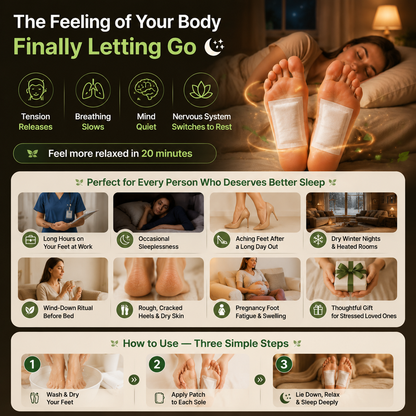 🌙 Mugwort Soothing Foot Patches-Relax. Repair. Rest Deeply.-Q1