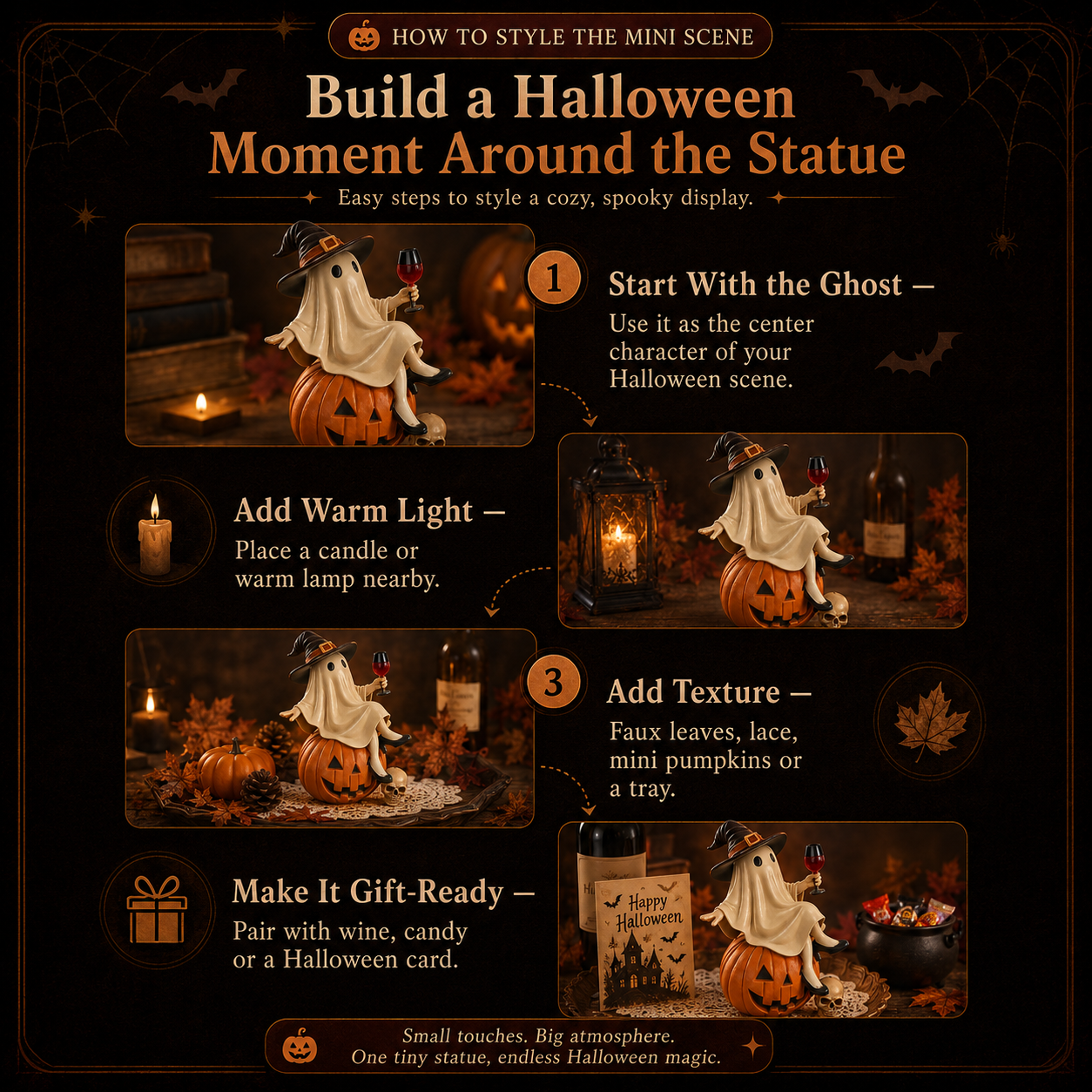 👻 Ghost Witch Wine Statue – Funny Halloween Resin Figurine for Spooky Home, Bar & Party Decor 🎃🍷-DW