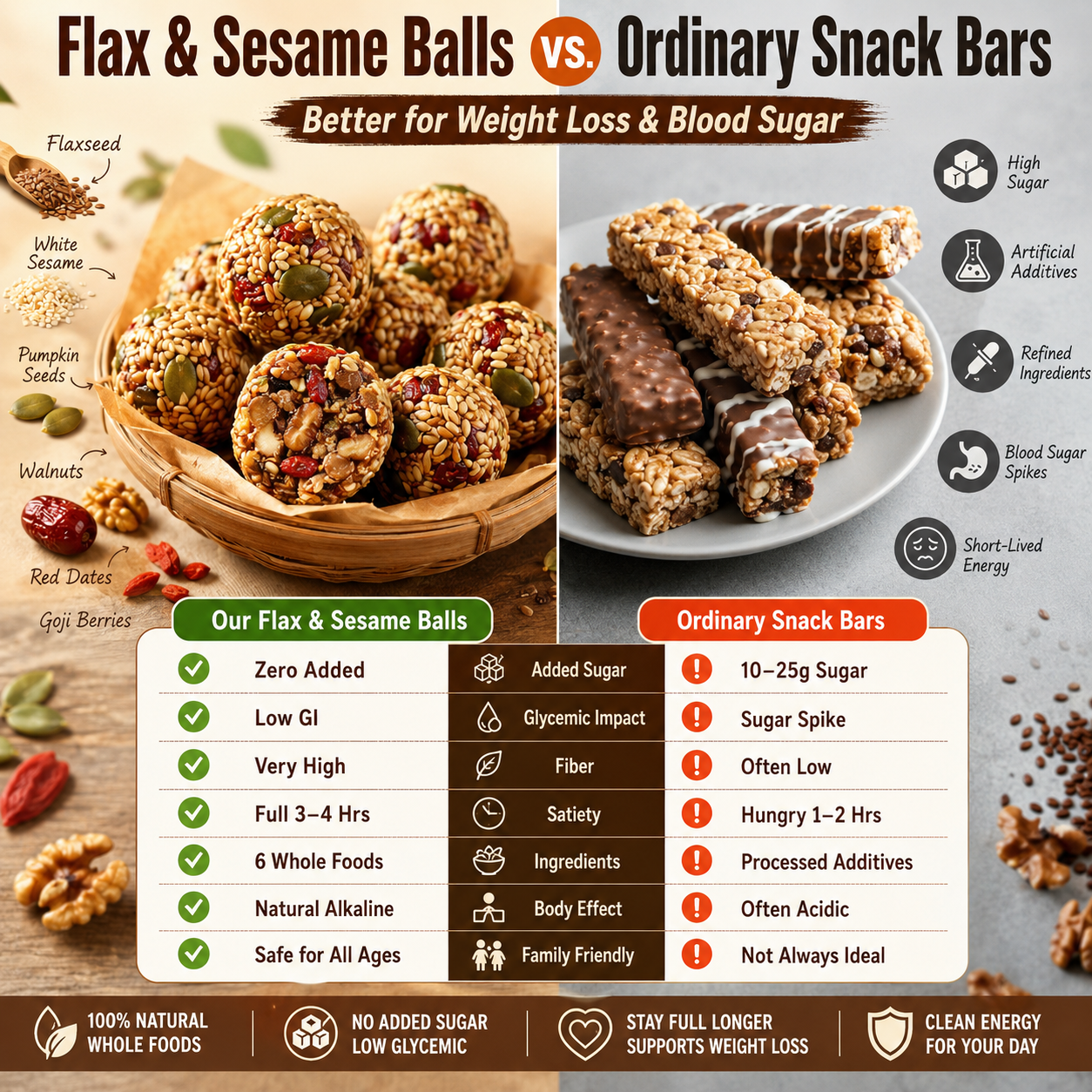 🌰 Flax & Sesame Balls — No Sugar. Whole Grains. Pure Energy-Q1