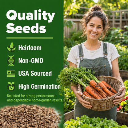 🥕 Sweet Crunch Carrot Seeds – Four-Season Planting for Crisp, Juicy Homegrown Carrots 🌱✨-DW