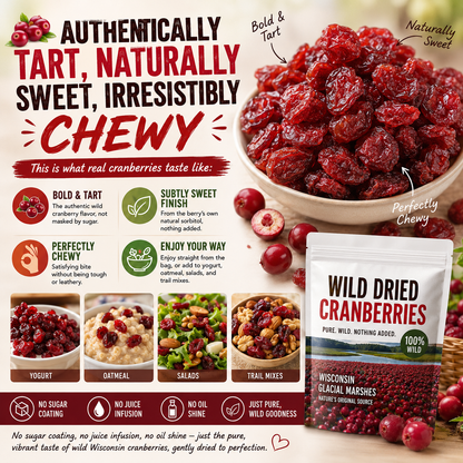 🍒 Wisconsin Wild Dried Cranberries-Your Guilt‑Free Weight Loss Companion!-Q1