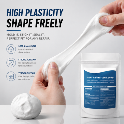 Steel Reinforced Epoxy Clay – Strong Adhesion, Free‑Form Molding, Permanent Repair-QE